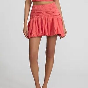 Express High Waisted Ruched Bubble Skirt NWT